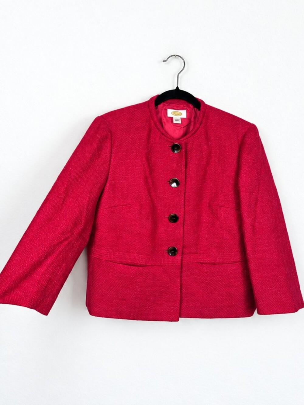 Vintage Talbots Raspberry Textured Jacket Size 10 Preppy Lady Blazer
